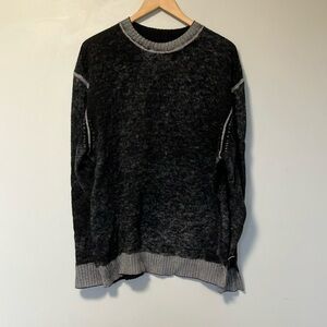 Diesel Black and Gray 55% Wool 45% Nylon Blend Sweater